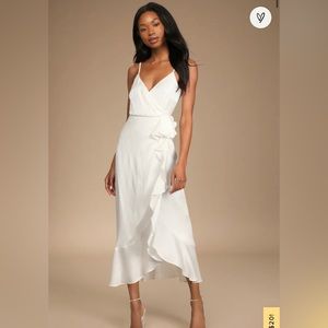 Ruffle Wrap Midi Dress - NWT